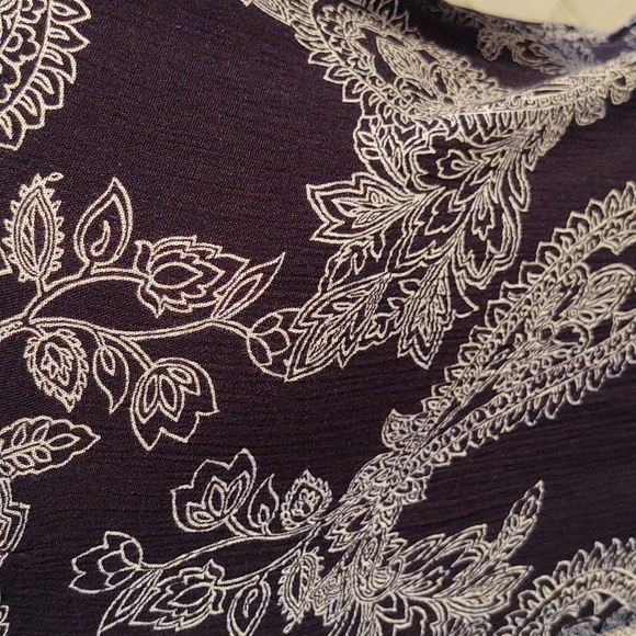 Paper Crane Dohlman Flutter Sleeve Double V Bandana Print Blouse M - Picture 6 of 12